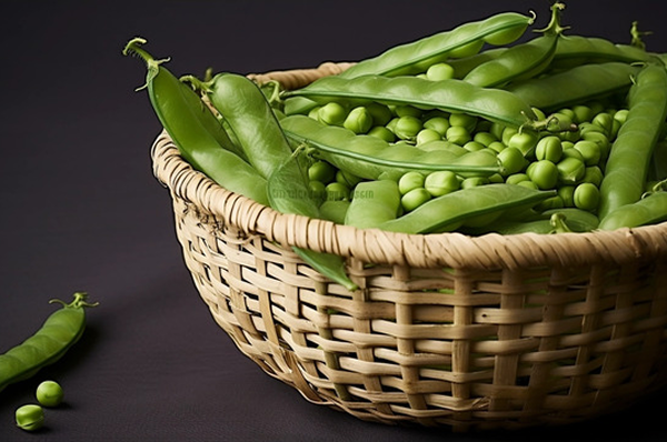 pngtree green peas and beans in basket image_10195052
